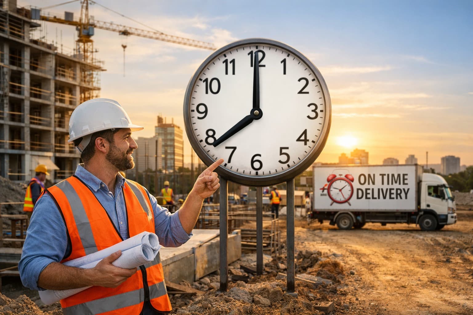 On-time delivery coordination for an industrial construction project